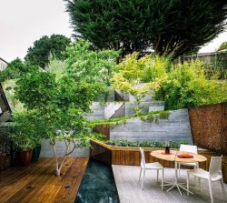 modern-garden-design-ideas-with-outdoor-furniture-and-deck-and-vertical-concrete-planters