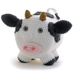 Simon Cow toilet paper cover from "Amigurumi Toilet Paper Covers" by Linda Wright