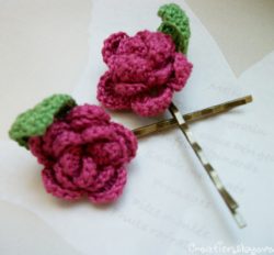 crochet flower hairpins set