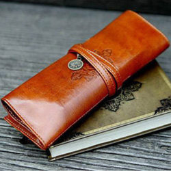 Free-Shipping-Vintage-Style-font-b-Leather-b-font-Large-Capacity-Pencil-Case-Cosmetic-Pu-font