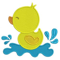 Little Baby Duck Splashing in the Water Filled Machine Embroidery Design Digitized Pattern-700x700