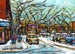 poutine-lafleur-verdun-winter-city-scenes-montreal-art-urban-snowscene-best-canadian-paintings-carole-spandau