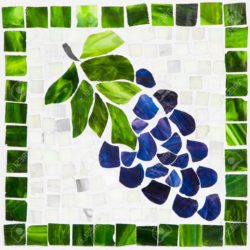 2767840-Mosaic-of-grapes-consisting-of-blue-green-and-white-tiles-Stock-Photo