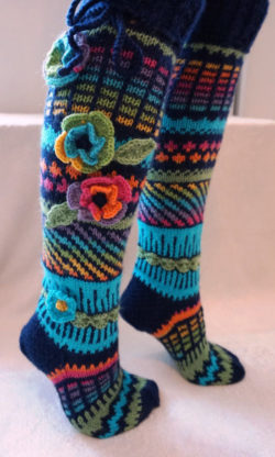 knitted knee socks