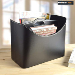 Fashion-leather-journal-storage-newspaper-and-magazine-racks-leather-storage-basket-desktop-sundries-box