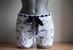 Ladies-lace-crochet-beach-shorts