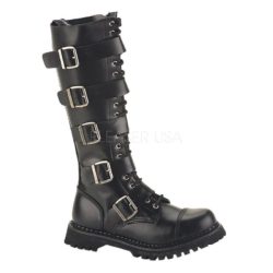 Charming-black-female-combat-boots
