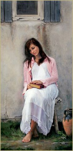 f1981be5aba9d3f18fccc6dec3d88984--woman-reading-painting-art