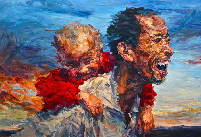 61-Xie-Dongming-Father-and-Son-2010-oil-on-canvas-130×190cm