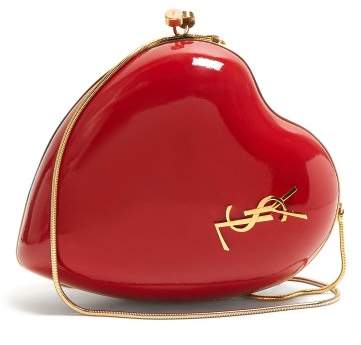 Saint-Laurent-Heart-Shaped-Leather-Minaudiere---Womens---Red