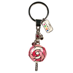Pink Lollipop Mosaic Key Chain