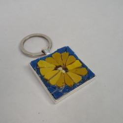 custom+flower+mosaic+keychain