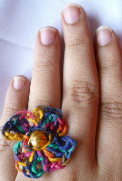 crochet flower ring