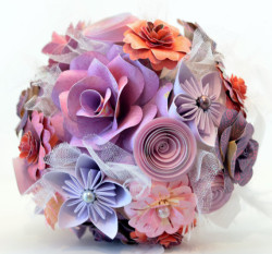 Handmade-Purple-Paper-Flower-Wedding-Bouquet