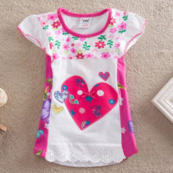 2015-new-neat-brand-summer-style-girls-T-shirt-fashion-casual-Children-clothes-heart-embroidery-girl