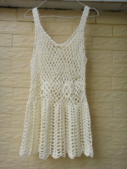 White-Crochet-Mini-Dress-Sleeveless-Dressy-Top-Summer-Long-Vest-Hippie-Boho-Clothing