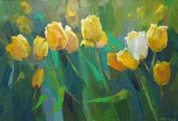 yellow-tulips-oil-painting