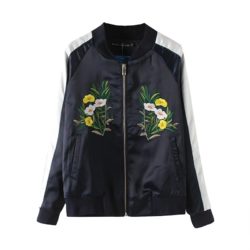 Floral-Embroidered-Bomber-Jacket-Loose-Jacket-black-Navy-Desginer-Style-Retro-Female-coat