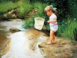 baby-doing-fishing-oil-painting