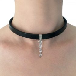 dna-necklace-silver-dna-necklace-leather-choker-choker-necklace