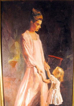 ori_331-34266-1019368-FINE-OIL-PAINTING-OF-MOTHER-DAUGHTER-SIGNED-GALLER-JRK1940476898
