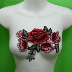 Rose-Flower-Floral-Collar-Sew-Patch-Cute-Applique