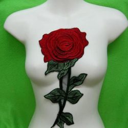 Rose-Flower-Motif-Collar-Sew-on-Patch-Cute