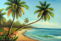 hawaii-tahiti-beach-surf-waves-palm-trees-flowers-stretched-24x36-oil-painting-153575992090253a18f2c28c877906c5