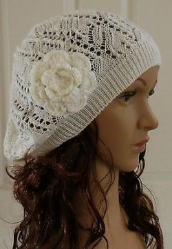 women-s-trendy-ivory-lightweight-crochet-beret-slouchy-beanie-hat-with-flower-df7d8bf9c5ae742d3df84316e7979fde