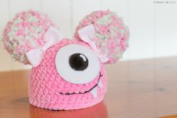 Fuzzy Monster Newborn Hat Free Crochet Pattern 2