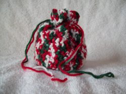 Mistletoe Crochet Mini Drawstring Bag
