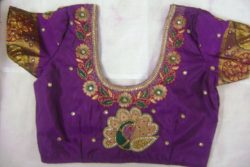 PEACOCK DESIGNS EMBROIDERY BACK NECK BLOUSE (2)