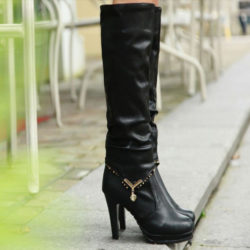Convertible_Two_Way_Leather_Women_Boots_Black_Side_View
