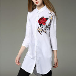 Summer-Fashion-2016-White-Shirt-Women-Rose-Floral-Embroidery-Blouse-Ladies-Office-Wear-Long-Shirts-Camisas