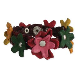 leather flower bracelets