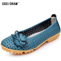 COSIDRAM-Hollow-Outs-Breathable-Summer-Shoes-font-b-Women-b-font-Flats-Genuine-font-b-Leather