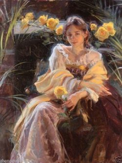 Nice-Oil-painting-young-beauty-girl-seated-with-yellow-roses-in-white-dress.jpg_640x640