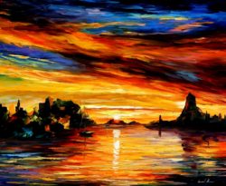 sunrise oil painting