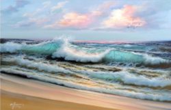 Blue-Green-Caribbean-Sea-Surf-Waves-Beach-Ocean-Pink-Sunset-60cmX90cm-Oil-Painting-DM-0210.jpg_640x640