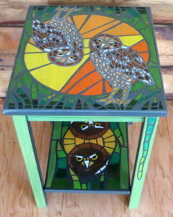 Burrowing-Owls-Mosaic-Interpretation-Series-Small-Side-Table