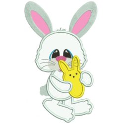 Easter Bunny Rabbit Applique Machine Embroidery Design Digitized Pattern-700x700