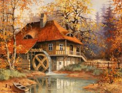 old mill in autumn