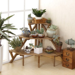 Three-layers-of-solid-wood-corner-flower-shelf-multilayer-floor-type-flower-bonsai-antique-white-balcony