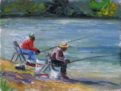 daily_painting_1009_good_friends_miniature_oil_painting_fishing