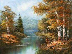 Landscape-Oil-Painting-Forest-Pond