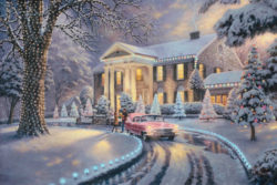 classic-Thomas-snow-Christmas-lights-house-scenery-canvas-printings-oil-painting-printed-on-canvas-home-wall