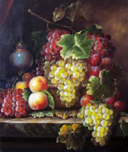fruit-basket-fresh-grapes-plums-peaches-classic-still-life-20x24-oil-painting-07348aa5efd6df66088d747d2ec3027b