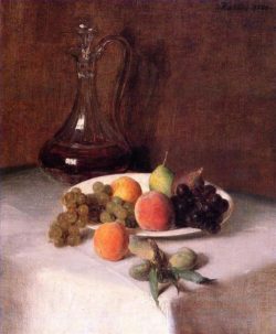 4-A-Carafe-of-Wine-and-Plate-of-Fruit-on-a-White-Tablecloth-flower-painter-Henri-Fantin-Latour