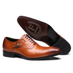 FELIX-CHU-2017-New-Handmade-Calf-Cow-Genuine-Leather-Classic-British-Oxford-Shoes-Tan-Brown-Formal