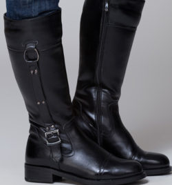 Men-Genuine-Leather-Flats-Side-Zipper-Round-Toe-Knee-High-Motorcycle-Combat-Boots-Spring-Autumn-Buckle